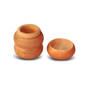 Karnataka Handcrafted Wooden Kumkum Box (Pot Shape)